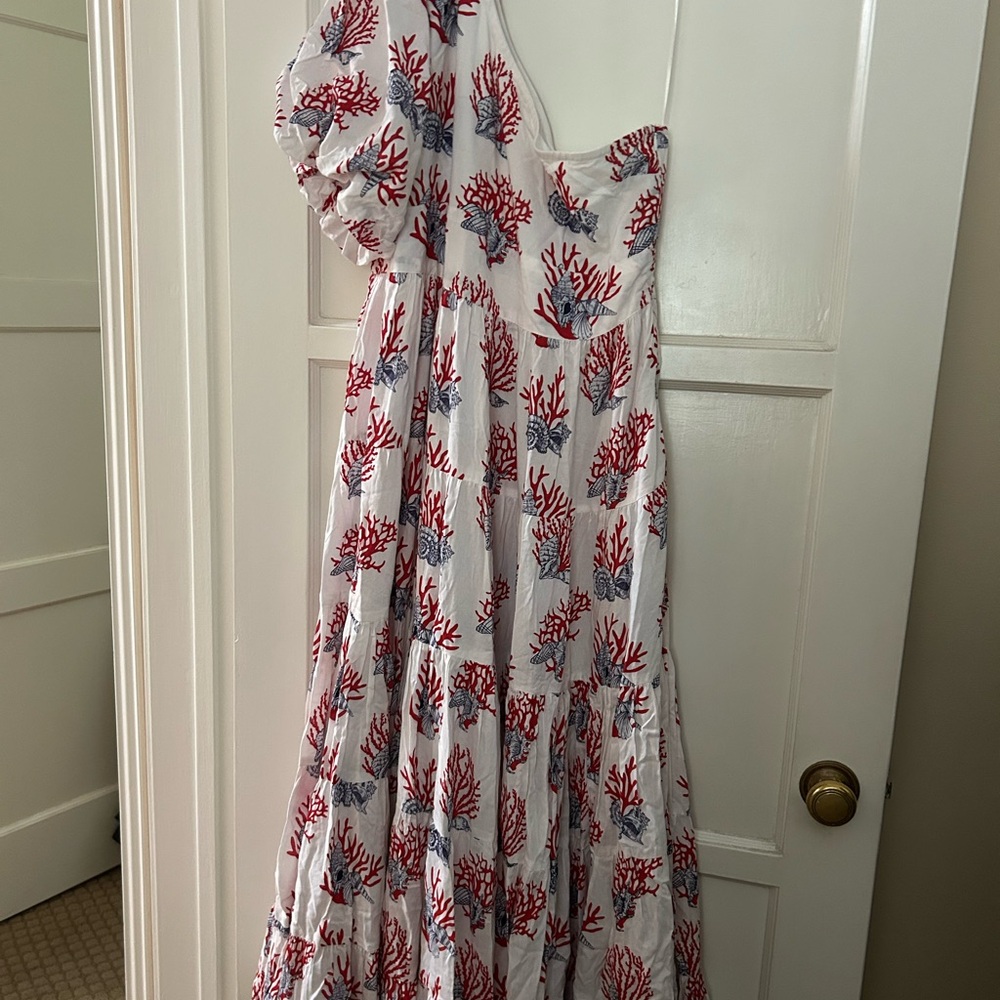 NWOT Anthropologie Coral Print Dress, XL